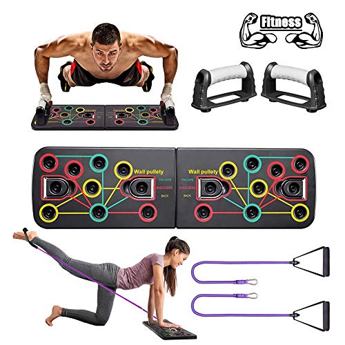 BAISIQI Push Up Board Tablero de Empuje 12 en 1 Press Up Desmontable Portátil Gimnasia de Soporte de Construcción Corporal Muscular del Cuerpo Deporte Rack Board