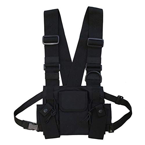 Balight Men Women Chest Rig Bag Chaleco multibolsillos Hip Hop Streetwear Funcional Tactical Harness Rig Chest Rig Pack Ajustable Riñonera Práctico