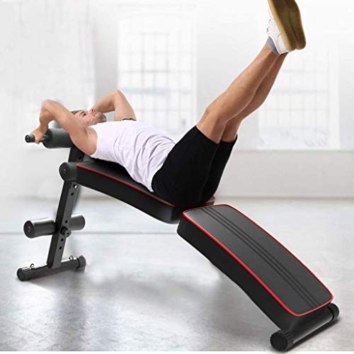 Banco de asiento plegable de declive casero, gimnasio Soporte de levantamiento de banco de pesas ajustable para press de banca, abdominales, levantamiento de piernas, rizos con mancuernas, acondicion