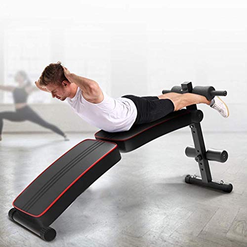 Banco de asiento plegable de declive casero, gimnasio Soporte de levantamiento de banco de pesas ajustable para press de banca, abdominales, levantamiento de piernas, rizos con mancuernas, acondicion