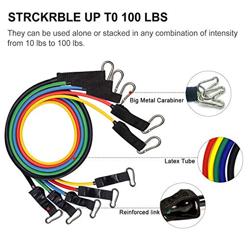 Banda Resistencia Banda Deportiva de Látex 100LBS, Adecuado para Fitness, Fuerza, Pérdida de Peso, Yoga, Equipo de Fitness para El Hogar