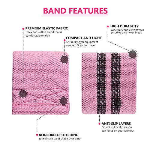 Bandas de resistencia, Bandas de bucle de ejercicio antideslizantes para caderas y glúteos, Bandas de botín de resistencia para glúteos, piernas, Bandas fuertes y duraderas para Pilates, Yoga(3 set)