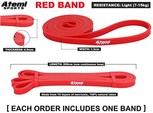 Bandas de Resistencia | Bandas Elásticas para Entrenamiento de Fuerza | Banda de Ejercicios con Diferentes Potencias para Hombres y Mujeres (bandas vendidas por separado) (#1 Roja (7-15kg))