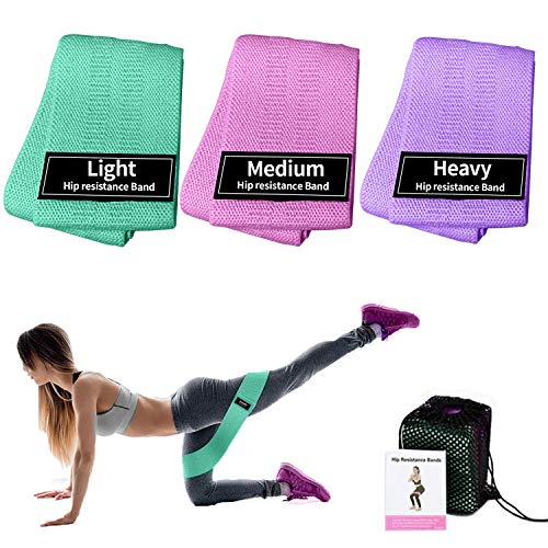 Bandas de resistencia EIKOOSS para piernas y culata de látex antideslizante para mujeres, bandas de fitness para sentadillas, glúteos, caderas, activan glúteos y muslos, paquete de 3