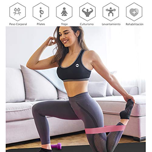 Bandas de Resistencia Glúteos Bandas Elasticas Fitness de Tela con 3 Niveles Ejercicios en Piernas Glúteos Bandas Elasticas Musculacion para Pilates Yoga Crossfit Estiramientos Fuerza de Cadera