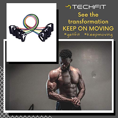 Bandas de Resistencia Techfit – Equipo de Entrenamiento con Gomas Elasticas Fitness – Bandas de Ejercicio Premium para Entrenar Todos los Músculos