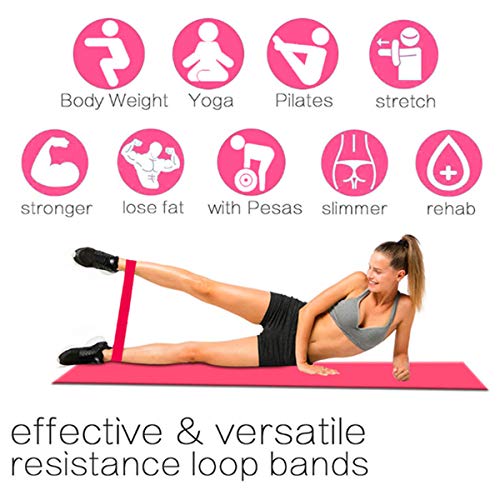 Bandas de Resistencia,Parkourer Set de 5 Bandas, Duradera, Resistente, Versátil para Mejorar la Movilidad Agilidad y la Fuerza para Yoga, Crossfit, Entrenamiento de Fuerza, Pilates, Fisioterapia