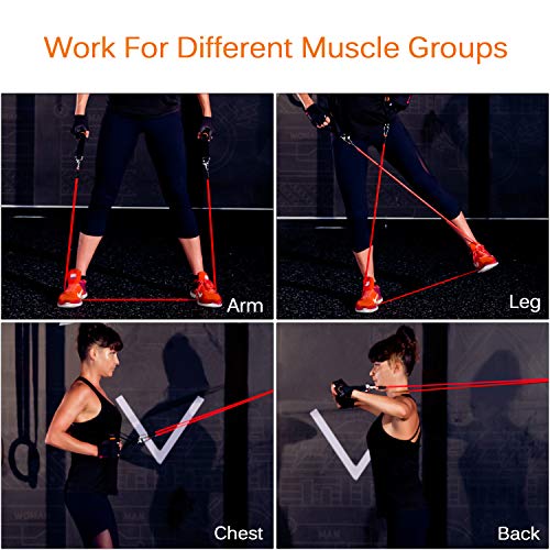 Bandas Ejercicio, Banda Elástica de Resistencia Juego de 5 Cintas Elásticas Set Cintas Elásticas Fitness para Yoga, Crossfit, Pilates Fuerza, Movilidad, Entrenamiento Gimnasio 5 PCS