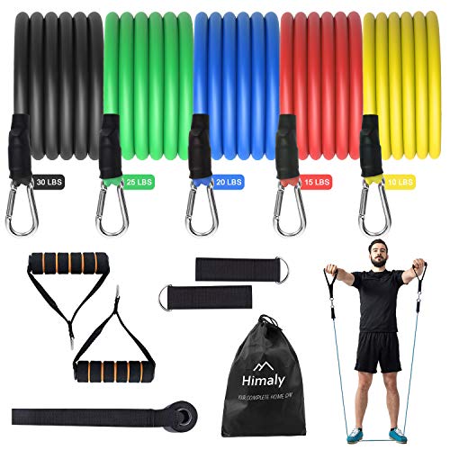 Bandas Ejercicio, Banda Elástica de Resistencia Juego de 5 Cintas Elásticas Set Cintas Elásticas Fitness para Yoga, Crossfit, Pilates Fuerza, Movilidad, Entrenamiento Gimnasio 5 PCS