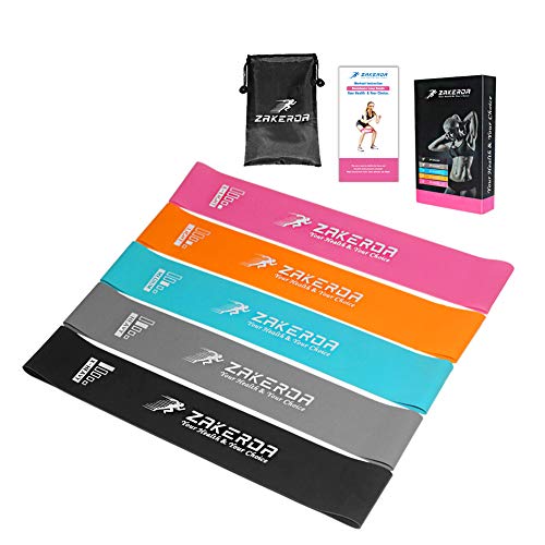 Bandas Ejercicio - Bandas de Resistencia - 5 Cintas Elastica Set Comprar Precio Elasticas para Hacer Ejercicio - Loop Resistance Bands para Fitness Crossfit Pilates Fuerza Fisioterapia Movilidad