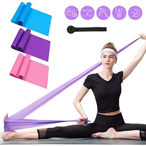 Bandas Elasticas Fitness 3 Piezas Resistencia Bandas de Ejercicios para Yoga, Pilates, Crossfit, Estiramientos, Fisioterapia, Entrenamiento de fuerza, Mujer y Hombre