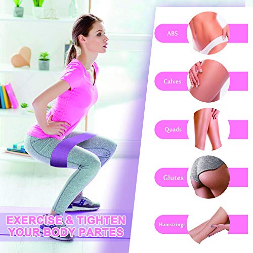 Bandas Elasticas Gluteos Musculacion, Antideslizante Tela Bandas de Resistencia para Mujeres, Hombres, (Set de 5) Cintas Elasticas Fitness para Piernas/Glúteos/Muslo, Pilates, Yoga y Musculación