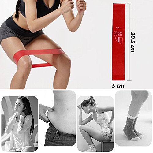 Bandas Elásticas Resistencia Ejercicio Set de 6 - Látex Natural Fitness Bandas para Ejercicio y Terapia Física, Pilates, Yoga, Rehab, Mejorar la Movilidad y la Fuerza