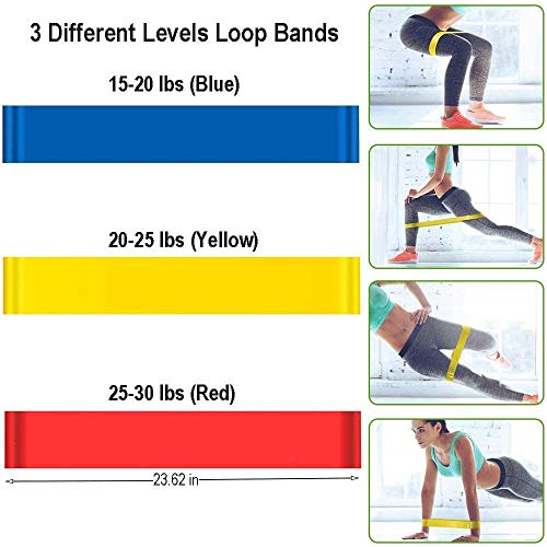 Bandas resistencia elástica de fitness Kit banda entrenamiento hombres y mujeres 5 tubos látex manijas goma espuma anclajes puertas correas tobillos bolsa portátil Adecuado para hogar equipo de yoga