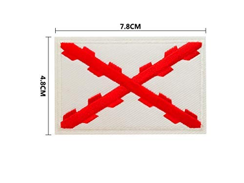 BANDERA DEL PARCHE BORDADO PARA PLANCHAR O COSER (Cruz de Borgoña 7.8cm)