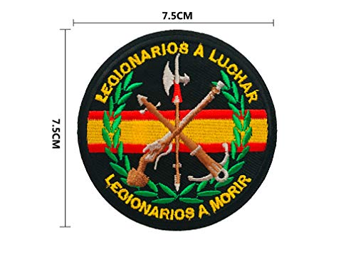 BANDERA DEL PARCHE BORDADO PARA PLANCHAR O COSER (Emblema Militar Legionario 7.5cm)