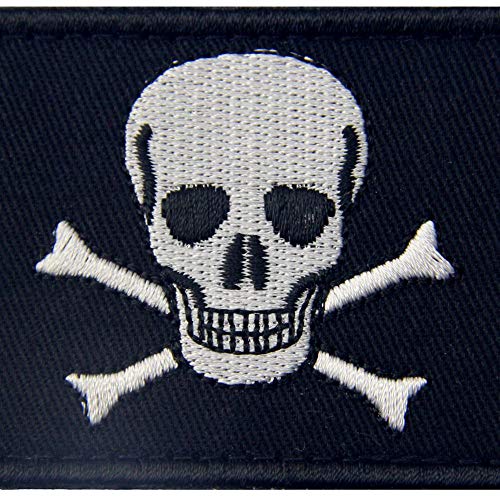 Bandera pirata de Jolly Roger Broche Bordado de Gancho y Parche de Gancho y bucle de cierre