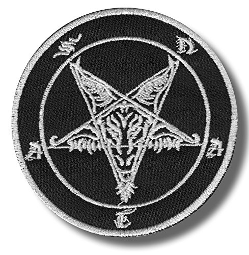 Baphomet, pentagram - bordado parche, 8 X 8 cm