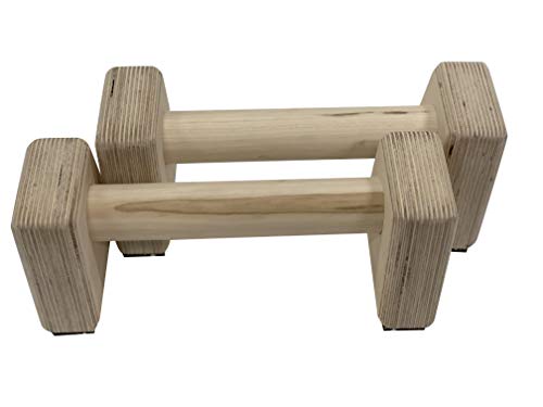 Barbarian Range Wooden Parallettes Parallel Bars Made from Hardwood Multiple Sizes (Pequeña)