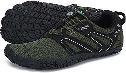 Barefoot Zapatillas Hombre Minimalistas Zapatillas Trail Antideslizante Zapatos Minimalistas Five Fingers Verde 45 EU