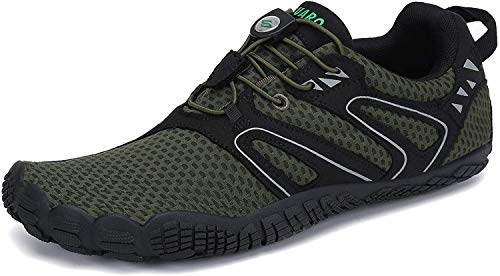 Barefoot Zapatillas Hombre Minimalistas Zapatillas Trail Antideslizante Zapatos Minimalistas Five Fingers Verde 45 EU