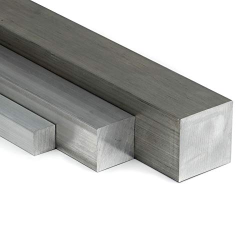 Barra cuadrada de aluminio AW-2007-20 x 20 mm de aluminio AlCuMgPb en diferentes longitudes, longitud 25 mm hasta 2000 mm, material cuadrado de aluminio cortado
