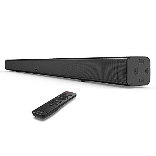 Barra de Sonido Bluetooth 4.2 de 32 Pulgadas, Sistema Bass réflex, Sonido Virtual Envolvente, Cable óptico Incluido, tecnología DSP, Negro