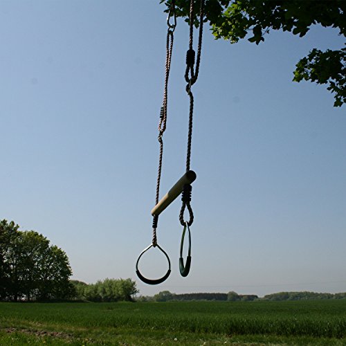 Barra de Trapecio con Aros de Metal para Estructuras de Columpio e Escalada