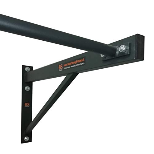 Barra para flexiones/dominadas (muscle up & pull up), bíceps, crossfit, fitness y fisicoculturismo, Arancio(Supporti)-Nero(Barra), 100x90 cm