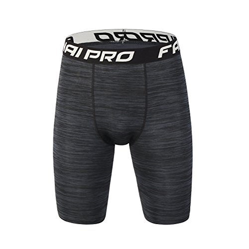 Barrageon Pantalón Corto Tight de Comprensión para Hombre Mallas de Deportivos Secado Rápido para Ejercicio Gimnasio Cross Training Correr Baloncesto Jogging-M