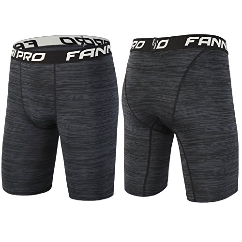 Barrageon Pantalón Corto Tight de Comprensión para Hombre Mallas de Deportivos Secado Rápido para Ejercicio Gimnasio Cross Training Correr Baloncesto Jogging-XL