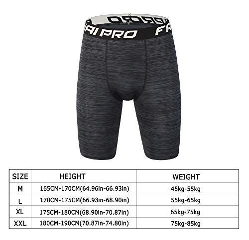 Barrageon Pantalón Corto Tight de Comprensión para Hombre Mallas de Deportivos Secado Rápido para Ejercicio Gimnasio Cross Training Correr Baloncesto Jogging-XL