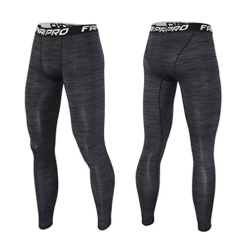 Barrageon Pantalones Largos Tight de Comprensión para Hombre Mallas Largas de Deportivos Baselayer Secado Rápido para Ejercicio Gimnasio Entrenamiento Cruzado Correr Baloncesto Jogging-2XL