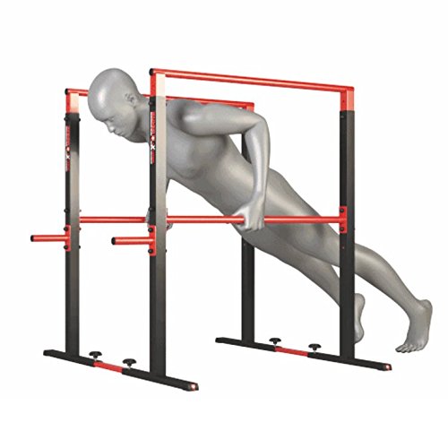 Barras de Altura Ajustable 95-105cm para Dominadas, Màximo de 275kg Crossfit, Calistenia Dip Estación, Paralelas,