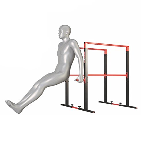 Barras de Altura Ajustable 95-105cm para Dominadas, Màximo de 275kg Crossfit, Calistenia Dip Estación, Paralelas,