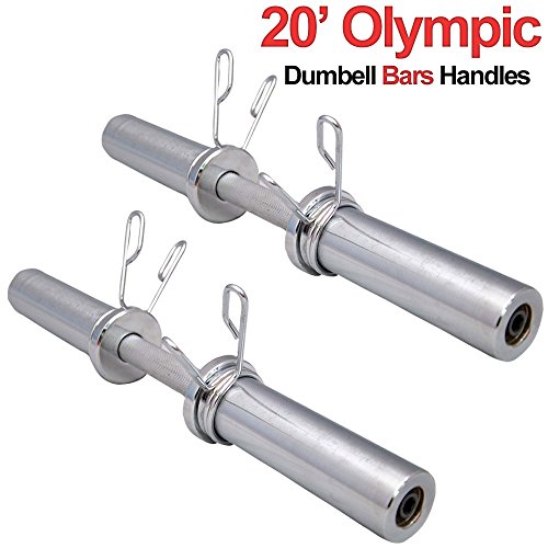 Barras olímpicas MAXSTRENGTH bobalicona 5 cm con pesas Barbell gimnasio en casa danzoterapia de entrenamiento - Chrome par, 5,08 cm, 1 A 5 paquete recogemangueras Plateado cromado Talla:2 pulgadas