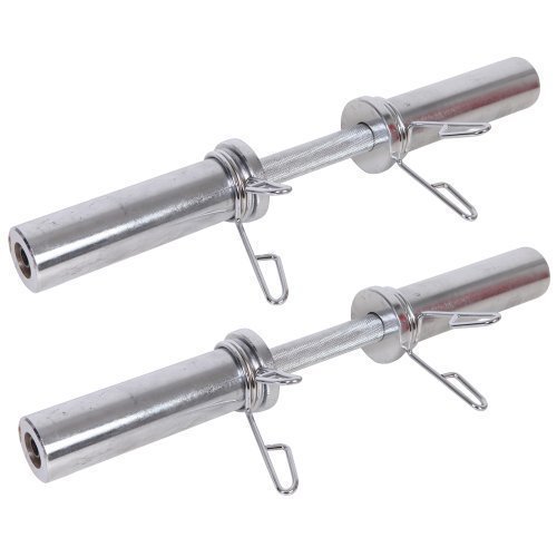 Barras olímpicas MAXSTRENGTH bobalicona 5 cm con pesas Barbell gimnasio en casa danzoterapia de entrenamiento - Chrome par, 5,08 cm, 1 A 5 paquete recogemangueras Plateado cromado Talla:2 pulgadas