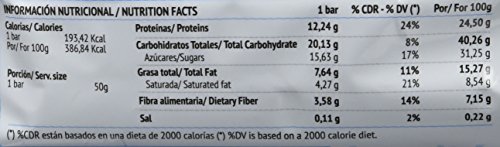 Barrita Energética 100% natural - Alta en proteínas - Almendras, Coco y Maca (50g) - Pack Ahorro de 15 Barritas