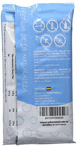 Barrita Energética 100% natural - Alta en proteínas - Almendras, Coco y Maca (50g) - Pack Ahorro de 15 Barritas