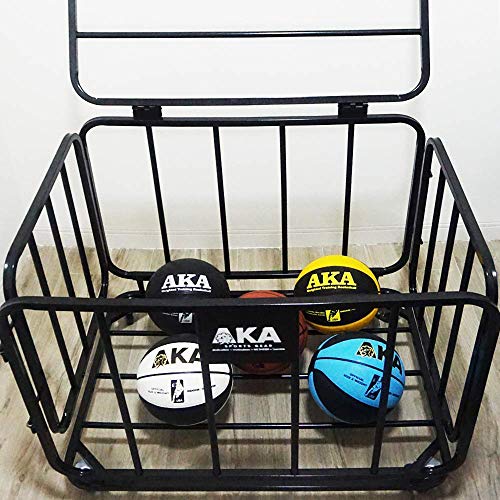 Bastidor de almacenamiento de baloncesto, equipo de balones deportivos Carrito de balones con ruedas, jaula de bolas apilable para fútbol, ​​voleibol, fútbol, ​​capacidad para más de 16 pelotas