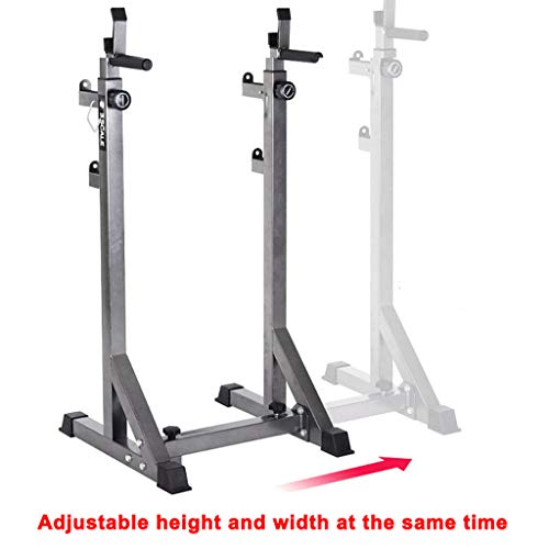 Bastidor De Sentadillas Ajustable para Culturismo,Carga Máxima De 300 Kg,Rango De Altura del Soporte 116-160 CM, Multifunción Barbell Rack Dip Stand Soporte Barbell Soporte De Levantamiento De Pesas