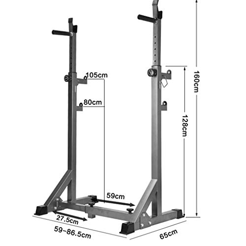 Bastidor De Sentadillas Ajustable para Culturismo,Carga Máxima De 300 Kg,Rango De Altura del Soporte 116-160 CM, Multifunción Barbell Rack Dip Stand Soporte Barbell Soporte De Levantamiento De Pesas