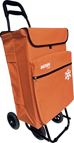 Bastilipo Julia 7098 Carro De La Compra De 4 Ruedas Plegables con Bolsa Térmica, Naranja, 50 l