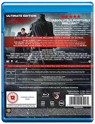 Batman V Superman - Dawn Of Justice: Ultimate Edition (2 Blu-Ray) [Edizione: Regno Unito] [Reino Unido] [Blu-ray]