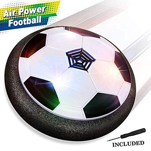 Baztoy Balón Fútbol Flotant, Pelota Futbol con Protectores de Espuma Suave y Luces LED Balones Futbol Juguetes Niños 3 4 5 6 7 8 9 10 11 12 Años, Air Power Soccer para Niños Niñas Regalos Cumpleaños