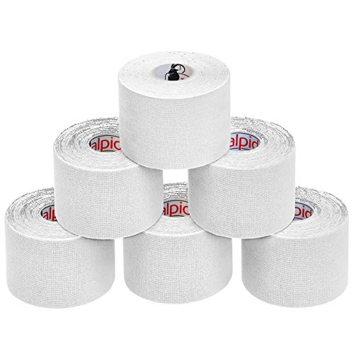 BB Sport 6 Rollos Cinta Kinesiología Tape 5 m x 5 cm Cinta Muscular E- Book Ejemplos Aplicación, Color:blanco