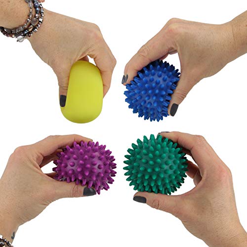 BB Sport Bolas de Masaje Set de 4 con Diferentes Tipos de dureza Pelotas de Masaje con Pinchos