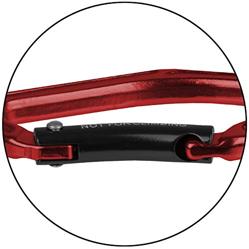 BB Sport Mosquetón Aluminio Captain Hook 10 Piezas Camping, Senderismo, Pesca, Color:Rojo-Negro