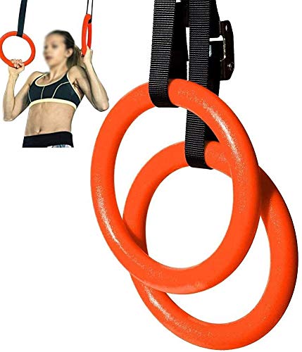 BBYY Anillo ABS 2pcs Atlética Fuerza del Hombro Dip Anillos de Gimnasia Crossfit Gimnasia Anillos de Gimnasia casera Portable de Entrenamiento de la Aptitud Equipo Rojo 0629