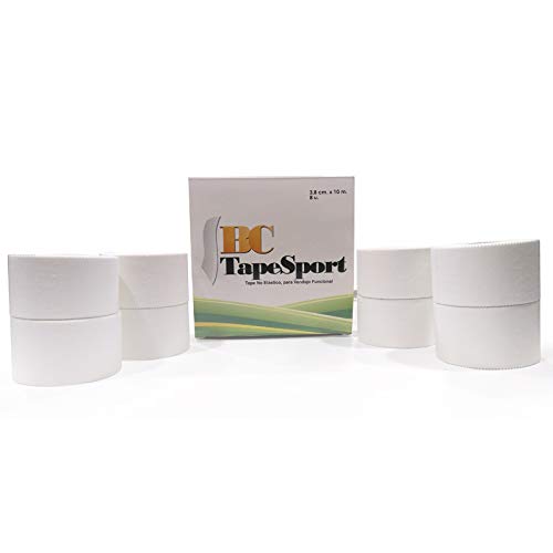 BC Tape Sport Caja de 8 rollos 3,8 cm x 10 m (Blanco)